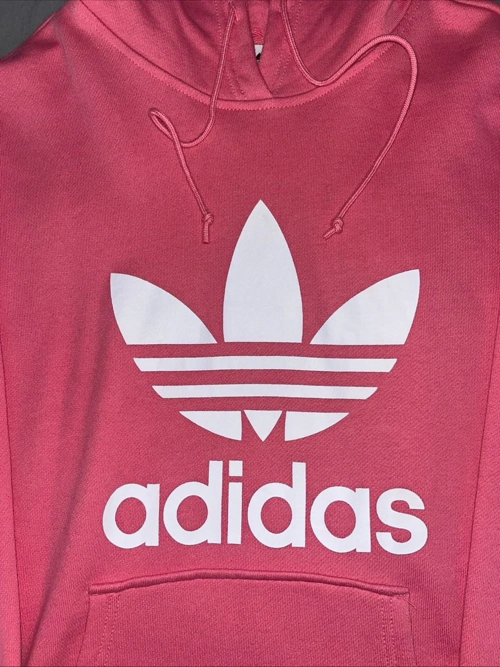 adidas Pink Hoodie with White Logo